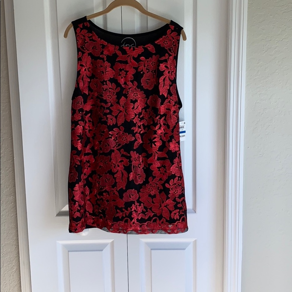 Fun, fancy, and fierce Red and black floral tank